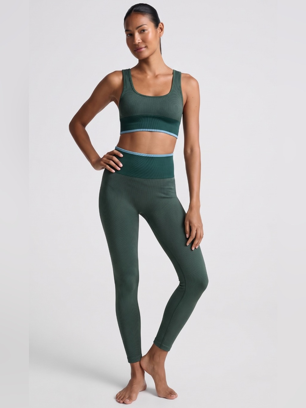 Outdoor Voices Ribbed Performance Leggings & Top